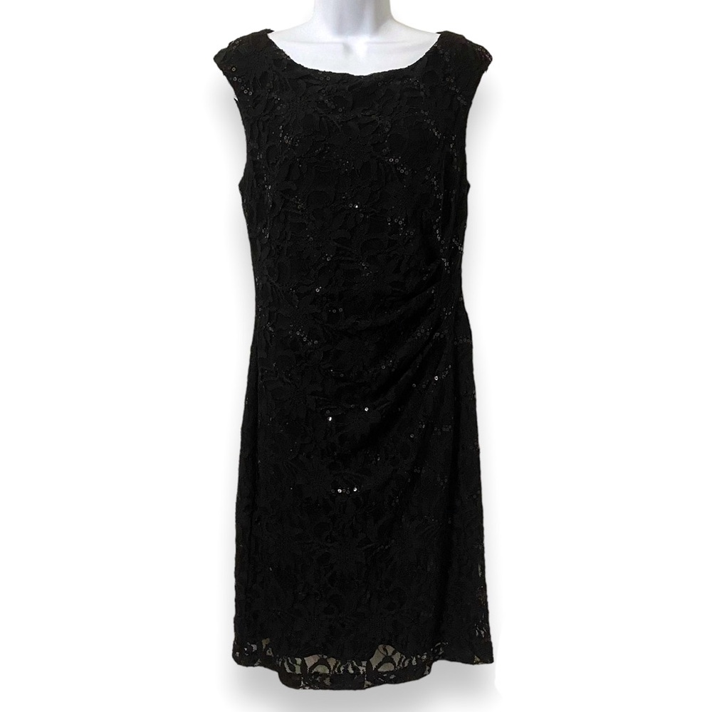 Lauren Ralph Lauren Dress Black Lace with Sequins 10